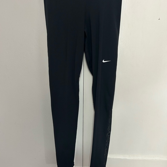 Nike Black Tights with White Swoosh - Picture 1 of 6